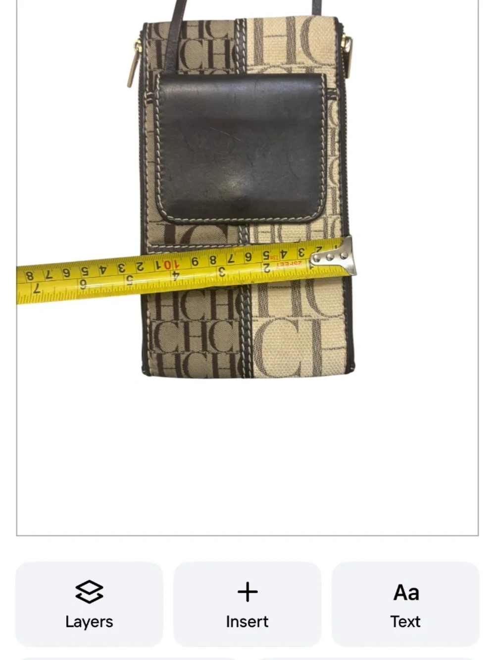 Carolina Herrera monogram brown slim crossbody bag - Picture 8 of 10